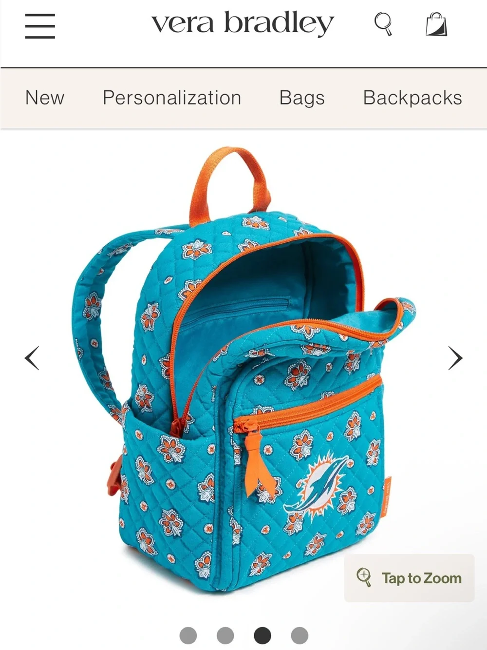 Vera Bradley NFL Dolphins Mini Backpack BRAND NEW W TAGS